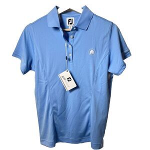 Footjoy Shirt Women's Small Blue Golf Leisure Polo Top   Logo Network Funding